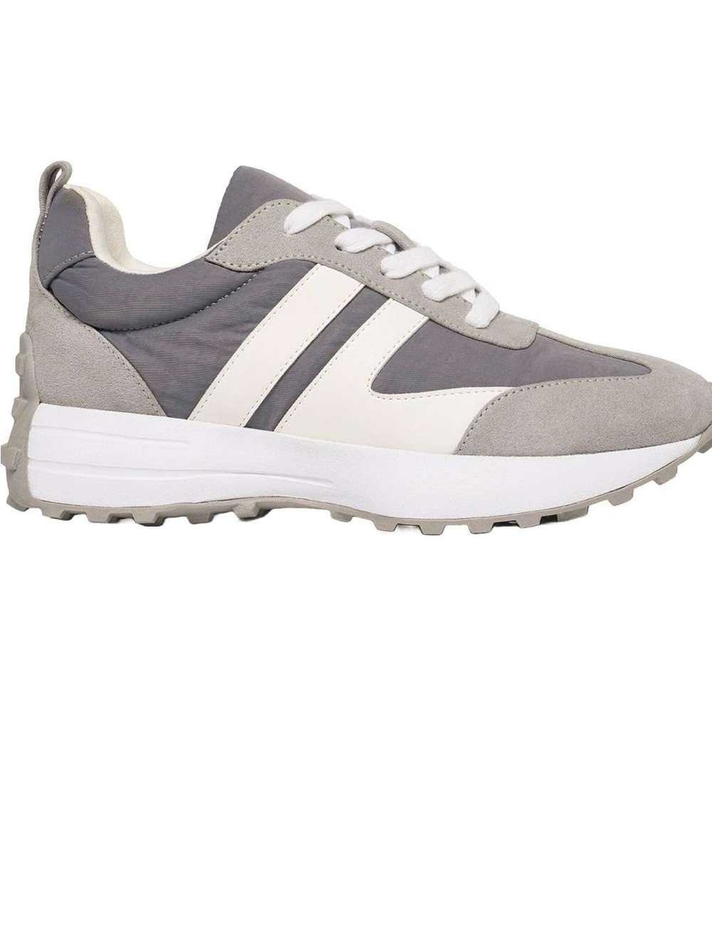 J Slides Gray and White Luxe Gerri Gray Running Sneakers 9